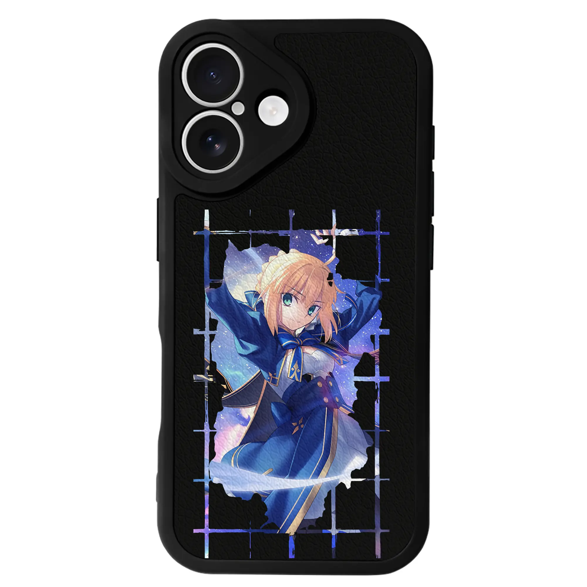 FGO グッズ,アルトリア - IPhone 16シリーズ対応 ・ シリコンスマホケース ・ レザー調 ・ 高精度フィット ・ 耐衝撃 ・ ワイヤレス充電対応 ・ 精密カット